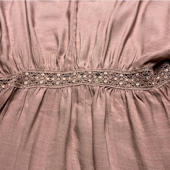 LOVE TREE ~ Bohemian Mocha Kimono with Embroidered Trim size M - Picture 6 of 7